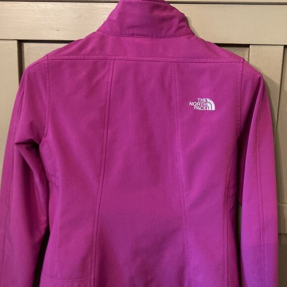 THE North Face Full Zip Soft Shell Jacket Wind Resistant Magenta Size Small - Picture 9 of 9